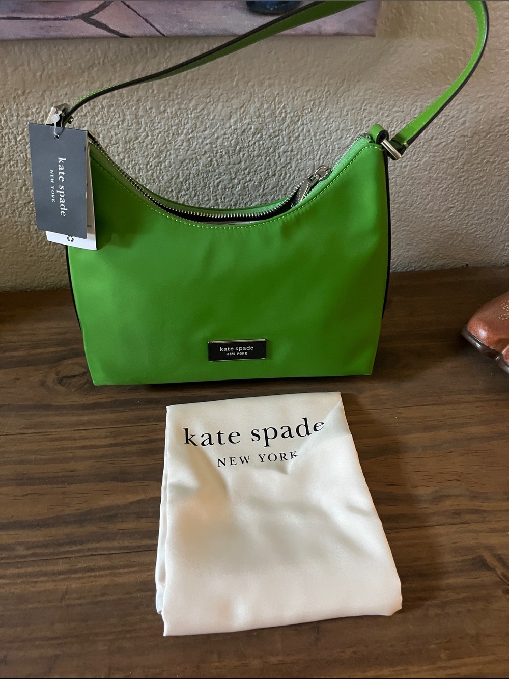 kate spade neon green shoulder bag